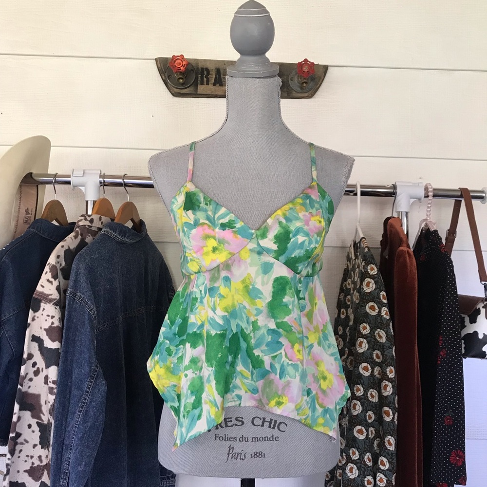 Wild Fable Floral Cami Asymmetrical Crop Top